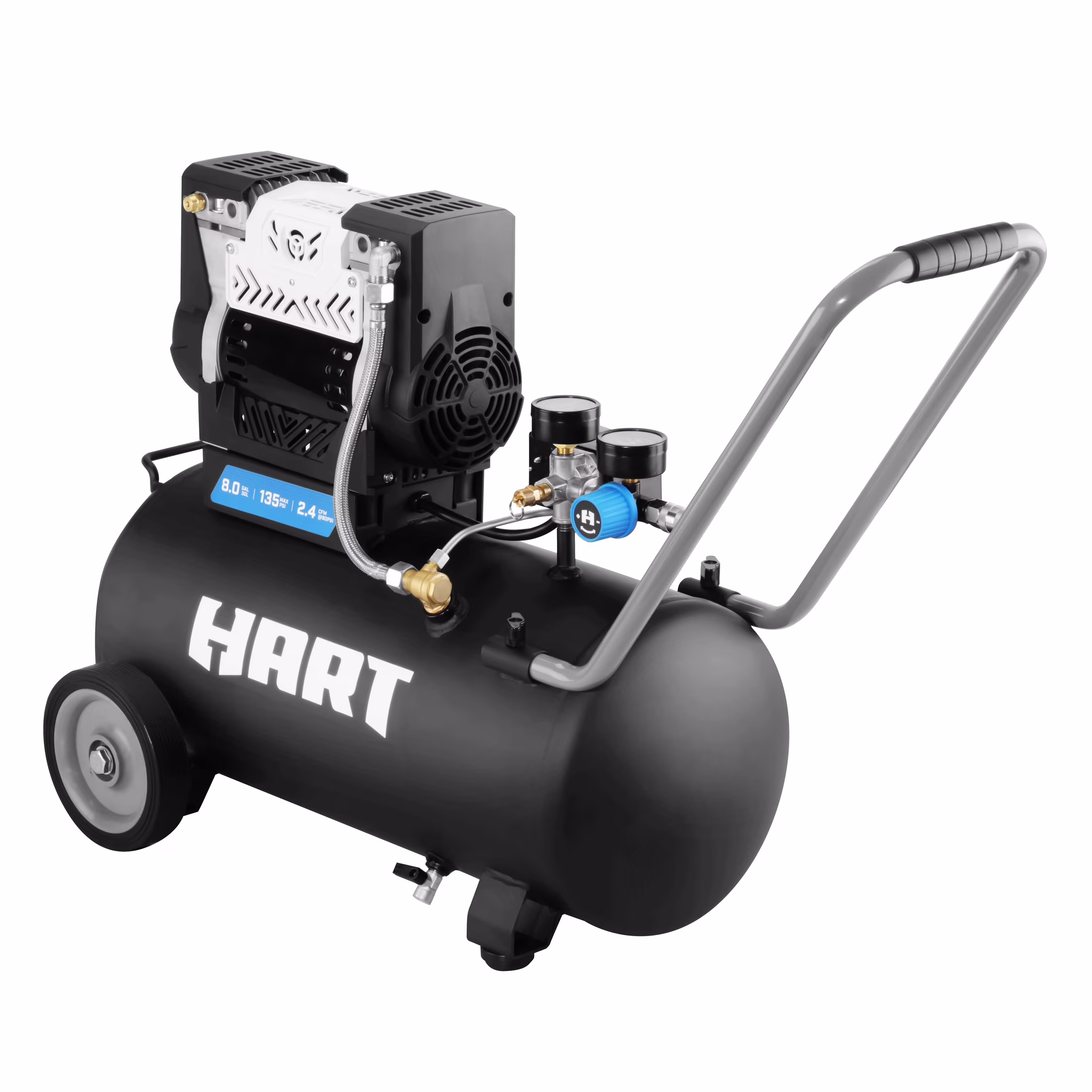 HART Black 135 PSI Oil-Free Electric Air Compressor 8 gal
