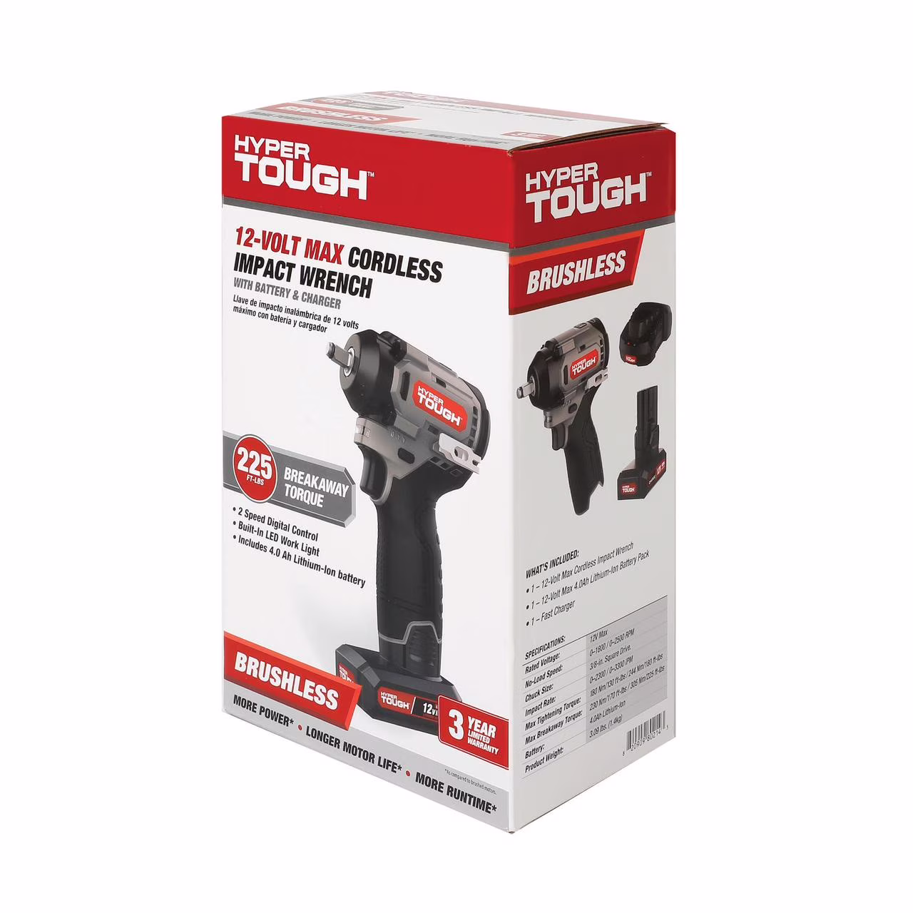 7f16d30c5811348386d65c9606d67ad7cf9068d7f6ab2f6751eb418821c7082d Hyper Tough 12V Max Cordless Brushless Impact Wrench with 4.0Ah Lithium-Ion Battery and Charger, 225 ft-lbs Torque