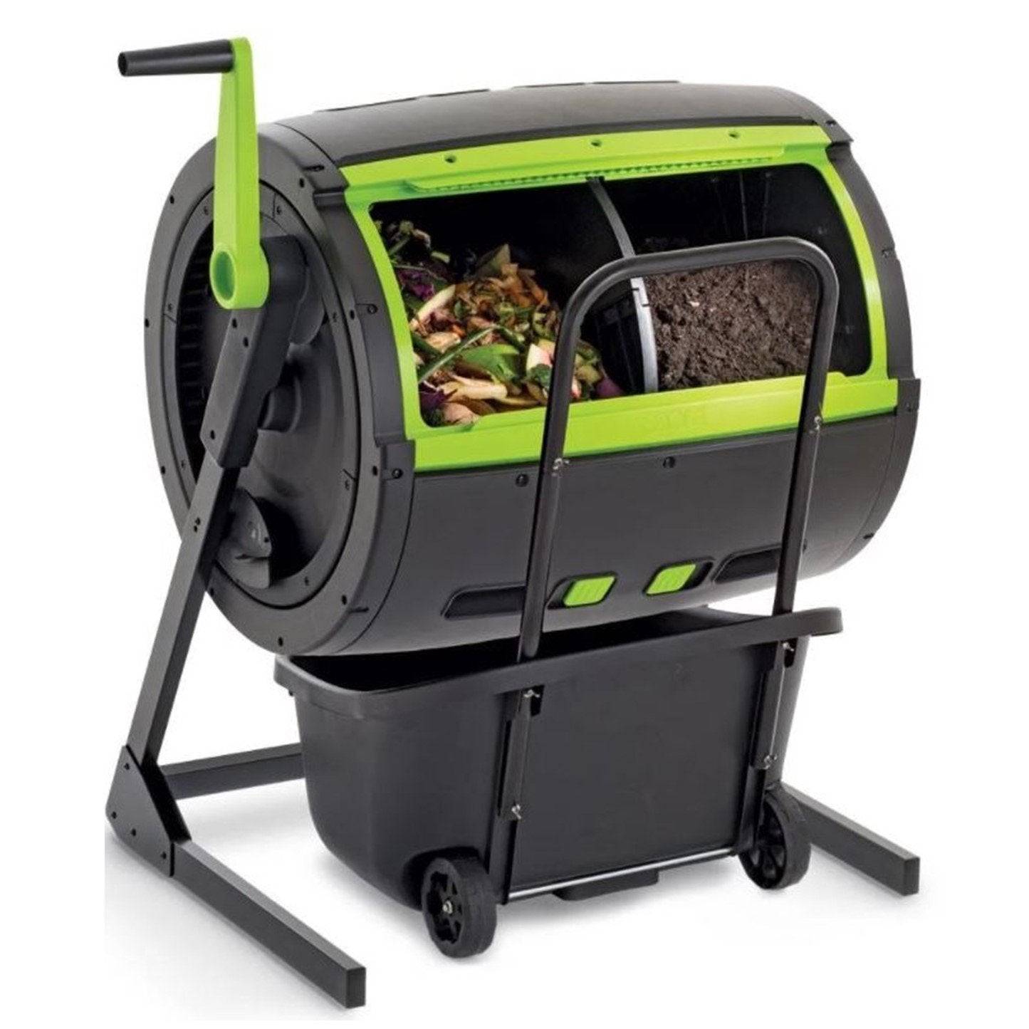 7f6a3ea6635a996daa20be4dccb61f81e6fd77a925376c6a7817df97fae4465c 65-Gallon Compost Tumbler And Cart Combo