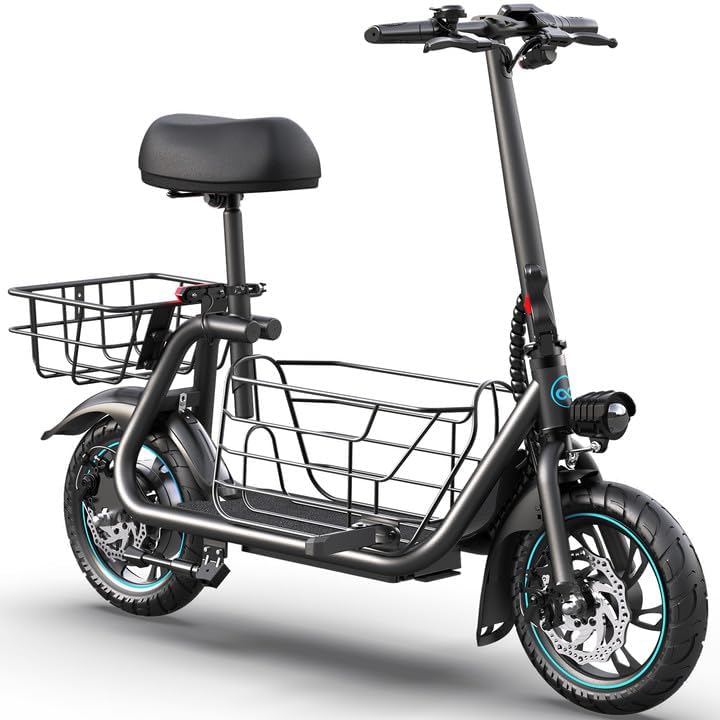 7f8529c98733c8ed8d058297d643bfa325e8477292dd56d44eda6792c3325a20 Adults Electric Scooter with Large Middle Basket(550W 18.6MPH C1S-4JK)