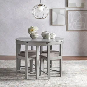 this set is perfect for small spaces. Made of durable rubberwood