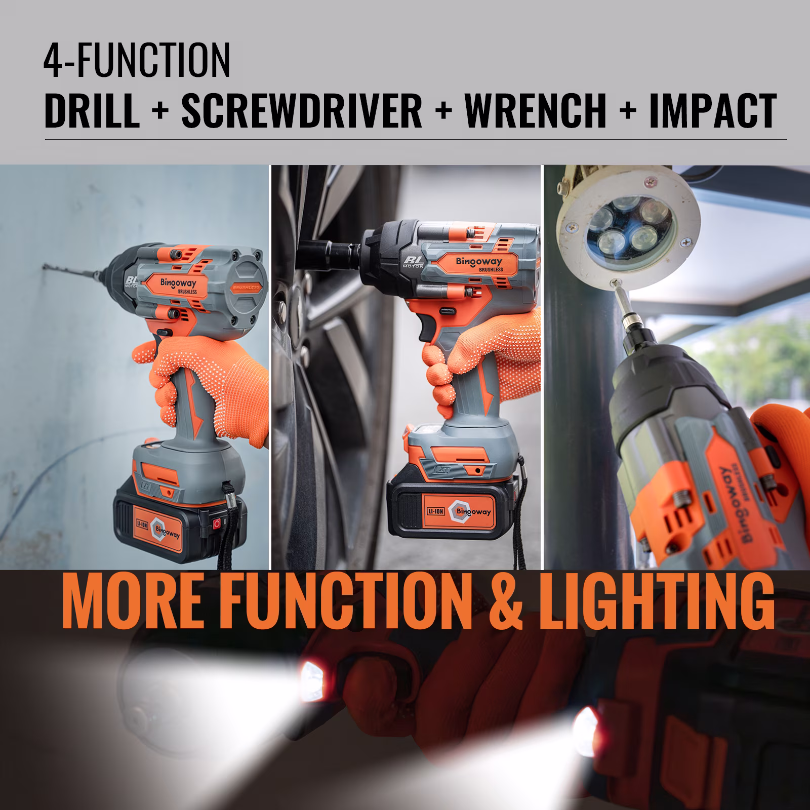 900N.m Brushless Impact Wrench, 21V Cordless Electric Impact Gun 1/2 Inch, High Torque Impact Driver, 2 × 4.0Ah Impact Dril Tool Set, 5 Sockets,8 Drill,10 Screws, Variable for Car Truck Mower Repair