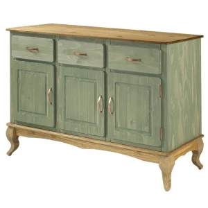 Wood Buffet Sideboard Green(Black Color Wax.)