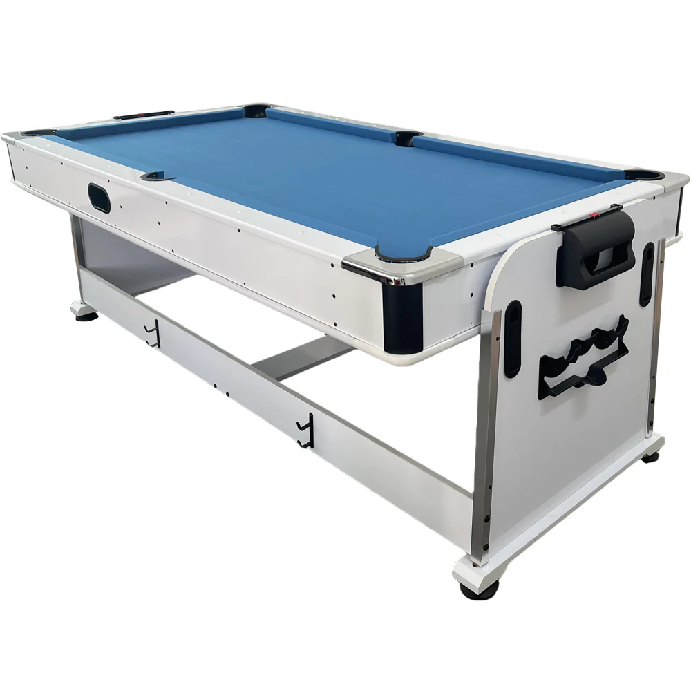 80b53f19cdf8189ba15dfe099f13bbf08789bf8cd63fe8e1cdb0310021553058 4 In 1 Multi-functional Game Table with Full Accessories for Home, MDF, 7Ft(Black/Blue)