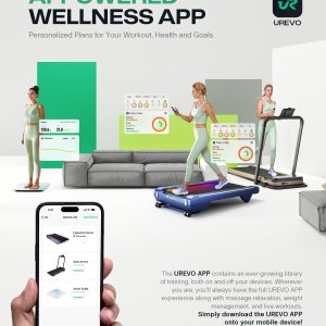 UREVO Smart Walking Pad, Compact Under Desk Treadmill(Black)