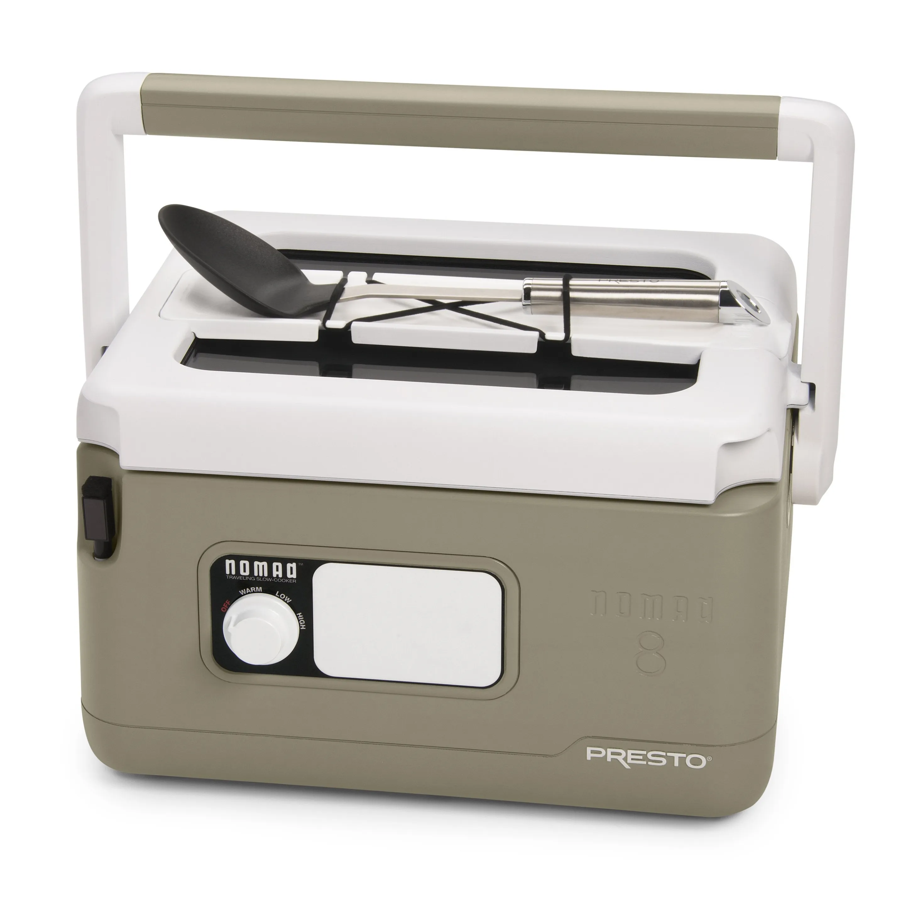 80d613f4b7dd903933c4f221f4f93bb5eda70faa87b862514356c74b8169b348 PRESTO 8-QUART NOMAD TRAVELING SLOW COOKER IN TAN