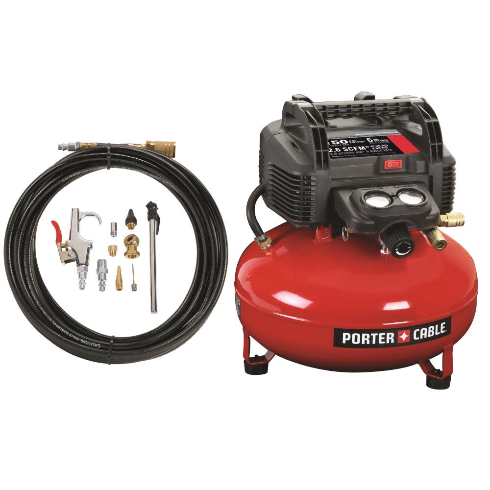 817d0a5a20e15f5ae954f27899e29ee9b969794ec47db7a6b6304c2f2a70d924 150 PSI, 6 Gallon Oil-Free Pancake Air Compressor