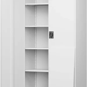 Yizosh Metal Garage Storage Cabinet with 2 Doors and 5 Adjustable Shelves(71