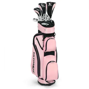 Complete Golf Clubs Package Set 10 Pieces, Includes 460cc Alloy Driver(Pink)