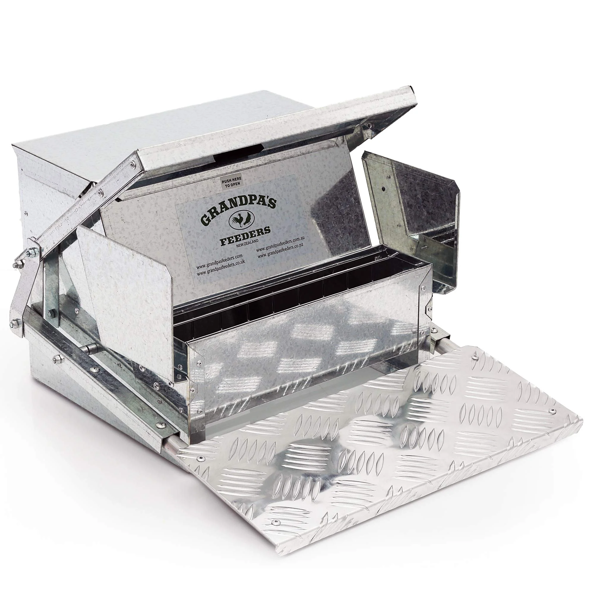 828905e1c6aabb9f288e9b1b8a69b22d6aa9e163e0ba4e9889172f03fee6dfe8 Grandpa's Feeders Automatic Chicken Feeder