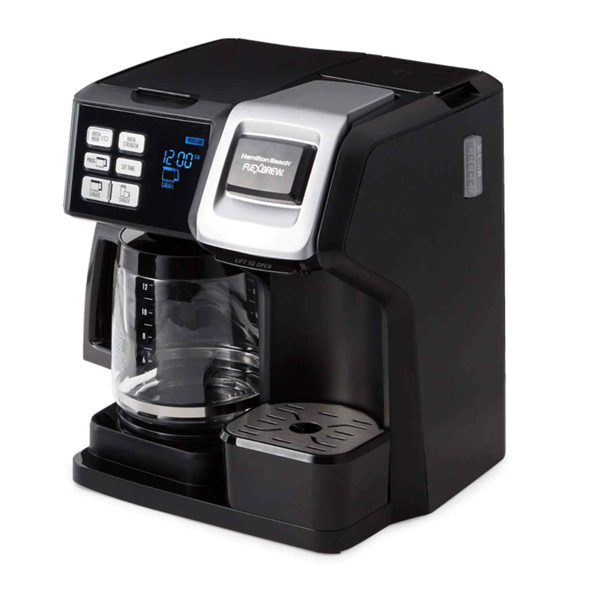 82e00d0755755d1e17b57d25d9ca906fe12dcb52a9f331e4045867d458d06ae5 Hamilton FlexBrew Programmable Single Serve Pod to 12 Cup Coffee Maker, Black