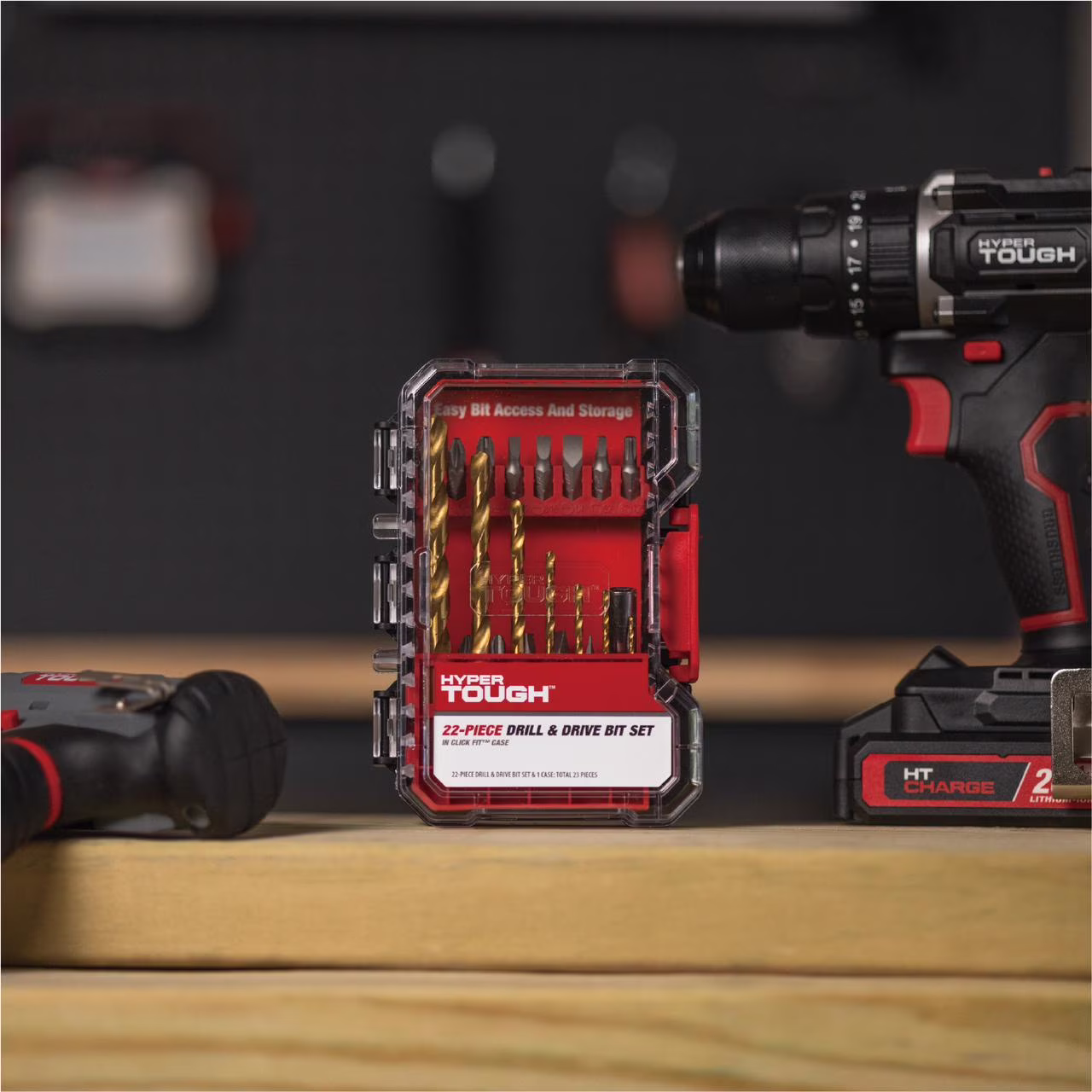 83438462787c48d811c3478ffc70b5136da2e02eb13a13abc4cd0e3368ec2954 Hyper Tough 22-Piece Drill & Drive Set in Click Fit™ Case