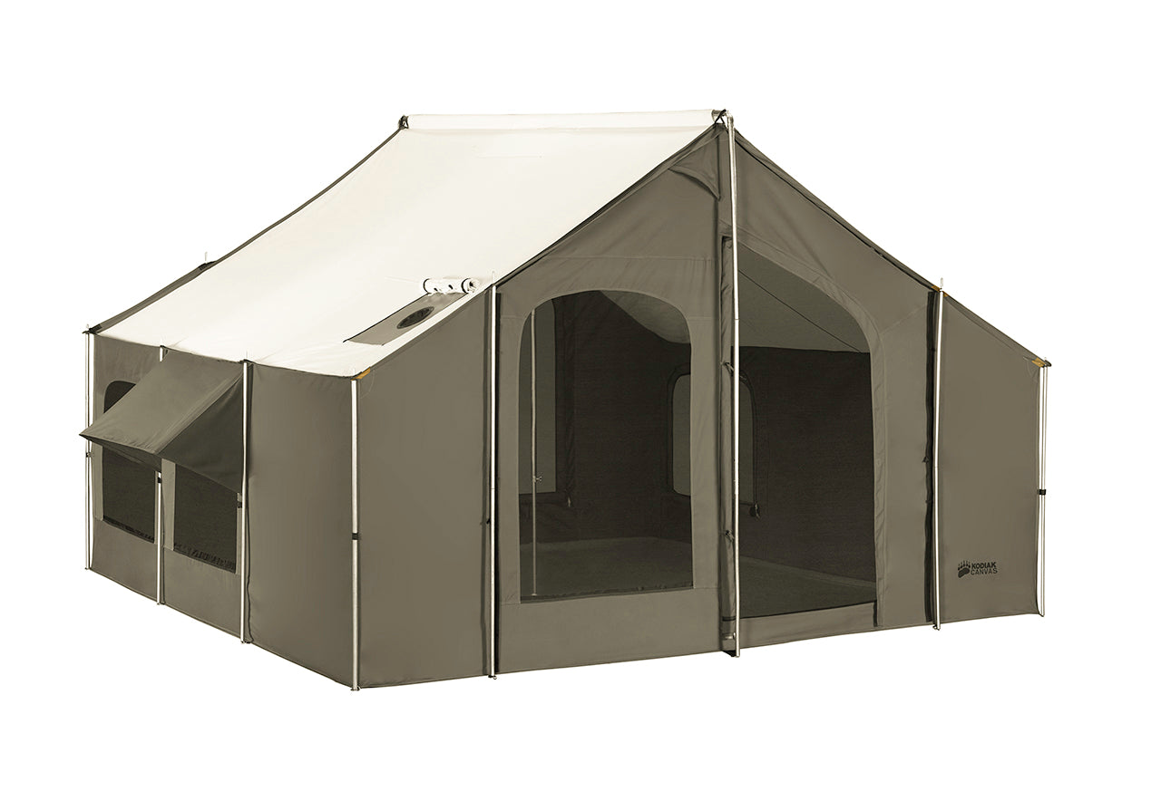 84a0cc35ff324f2654852c58c0fbe7ef2d78365fd0e1b7a0d0c51387a6dd7bb0 Kodiak Canvas Cabin Lodge Tent 6170 and Stove Jack