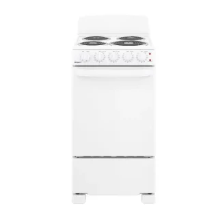 20-inch electric oven with 4 cooking zones, freestanding, in white