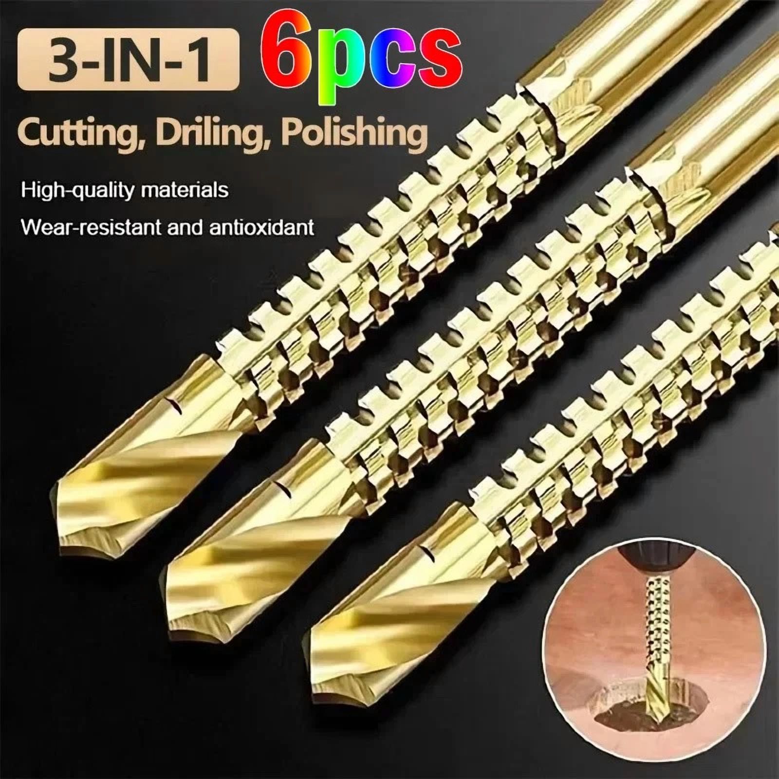 853da93f941671a438c07de9dfaf9fb1660ca5293077813c65c39dae1f1c7abc 2025 New Upgrade Drill Bits, 6 Pcs Twist Drill Bit Set Power Tool Accessories Us