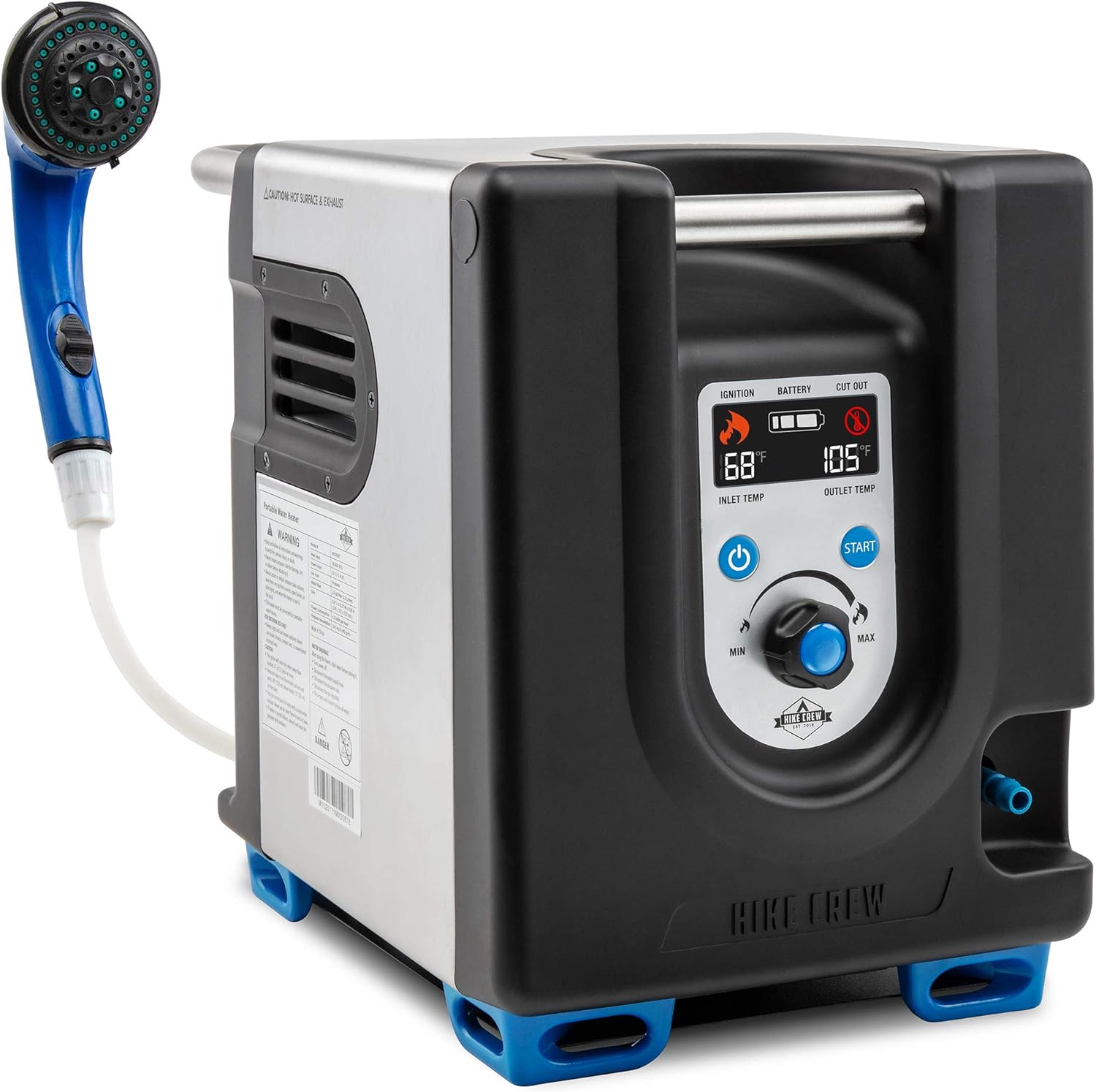 8558fb1b333a908a3a0a1a2221328579fa50631b3985f9801566c0e361aae2e3 2025 Portable Propane Water Heater Shower Pump w/Built-in Battery | Compact Outdoor Cleaning Showering System w/LCD, Safety Shutoff Carry Case, Instant Hot Water for Camping Hiking