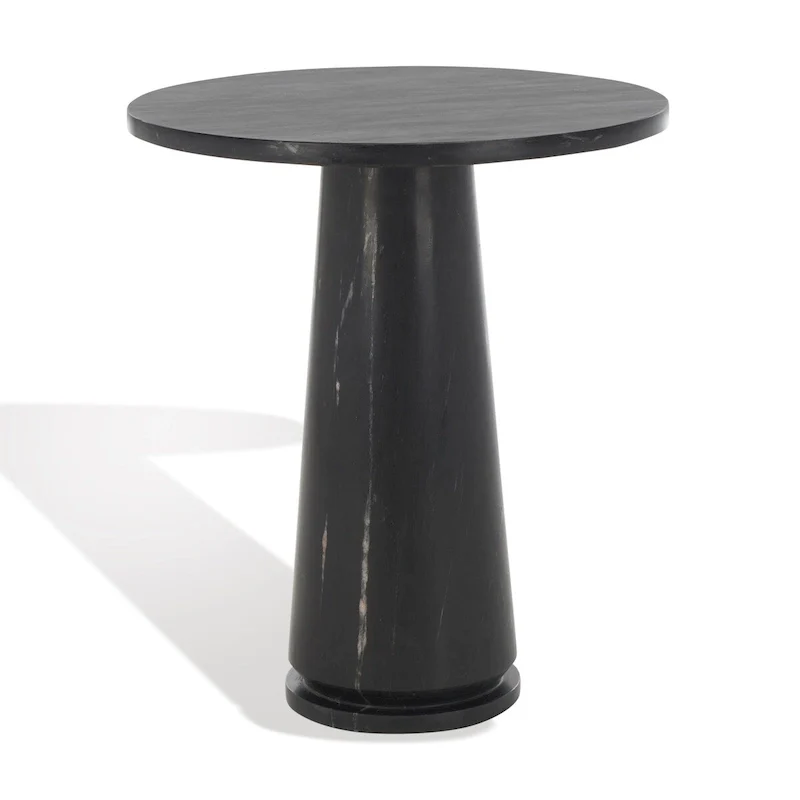 85686c0eec77d9438db1875381d94e0c0da88791ef5a98f64569c4f31361d9d6 SAFAVIEH Couture Ghicu Tall Round Marble Accent Table - 22 In W x 21 In D x 24 In H - 21Wx21Dx24H(Light Grey)