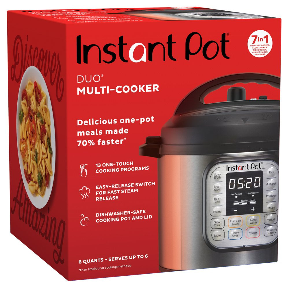 865dde264eb56e9759e6dba57cb9423992d24320c10bab51829cb3c5b75ce5cd Instant Pot Duo 6 Qt Electric Pressure Cooker 7-In-1 with Easy-Release Steam Switch