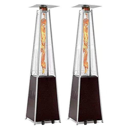 86e87085cd36196e8be32c305009888f7225dd389c93ab268a4acf9461256448 2-Sets Pyramid Outdoor Heater Standing, 42,000 Btu Tower Patio Heaters Propane