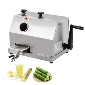 Manual Sugar Cane Juicer Machine, Sugar Cane Press with 3 Stainless Steel Drums and 2.4-inch Large Inlet, Sugarcane Juice Machine with 110LBS/H, Suitable for Home/Commercial Use(Manual table type YF-SY80 Manual/3 rollers without wheels 19.1*13.8*18.7 inch)