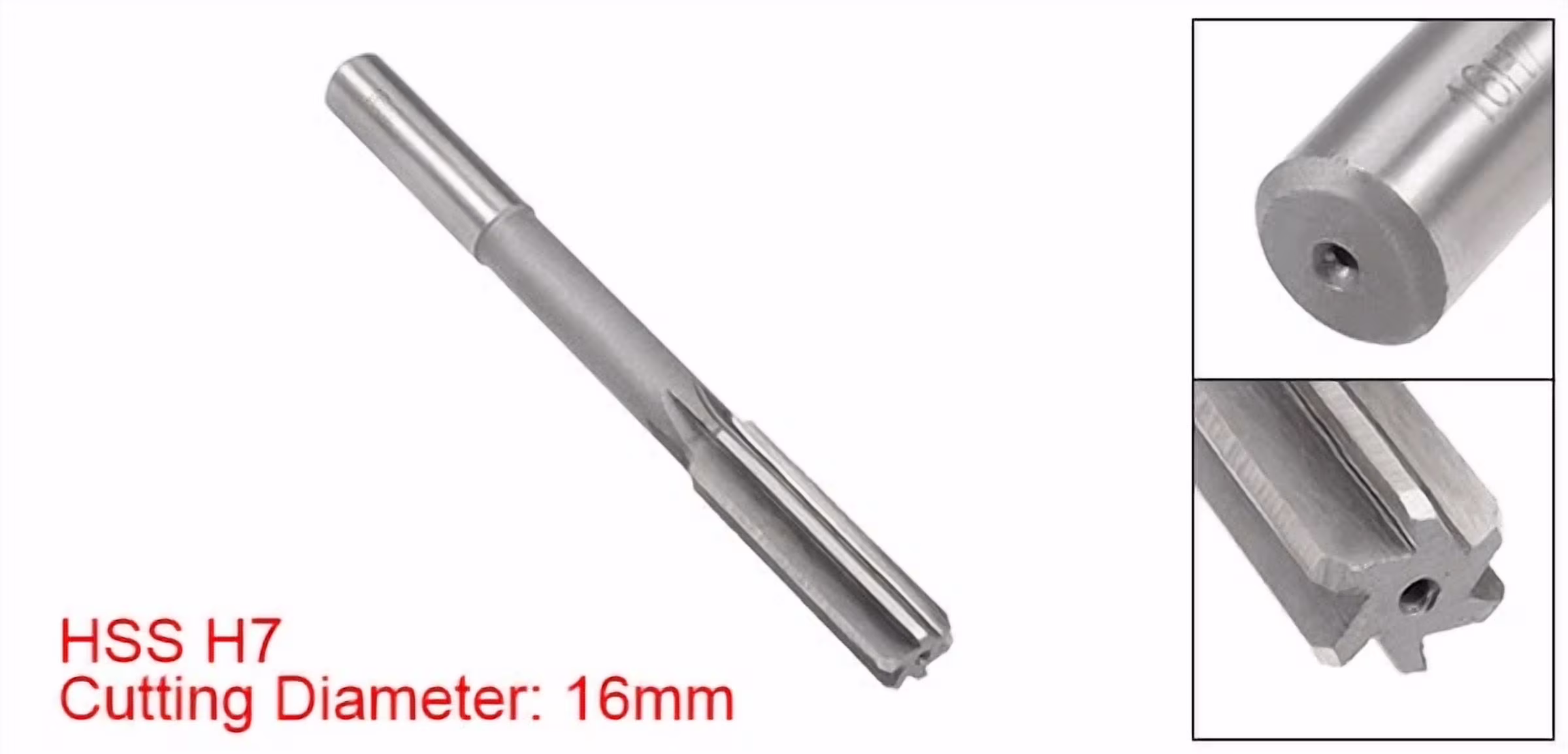 YANI -16Mm Chucking Reamer Hss H7 6 Straight Flutes Machine Milling Cutter Tool