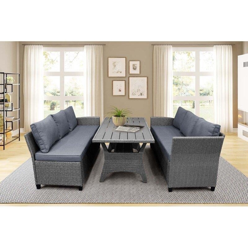 88e0152970f8f6a08c84a6ce1acca2ff158317882aaafa78e46c53683f83c482 Bromford Rectangular 35.4'' Long Dining Set with Cushions(Default Title)