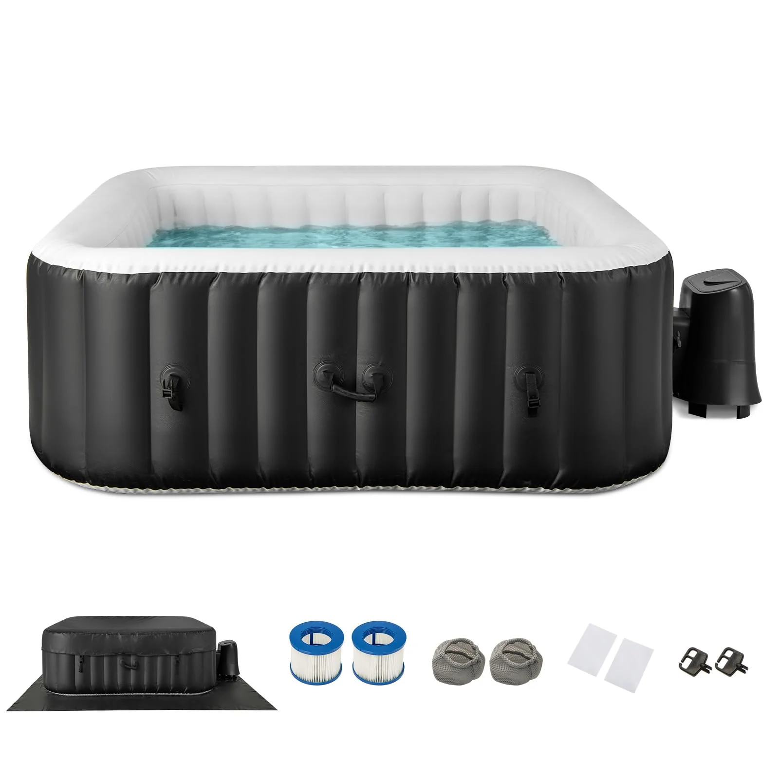 891ffc6ea3e9a3cb581f0e78912453f747f3afc956388b6a78012eb1f5e9f2cc Inflatable Hot Tub, Blowup Pool Hottub, Portable Outdoor Water SPA(71''x70'' Rectangular 4-6 Person)