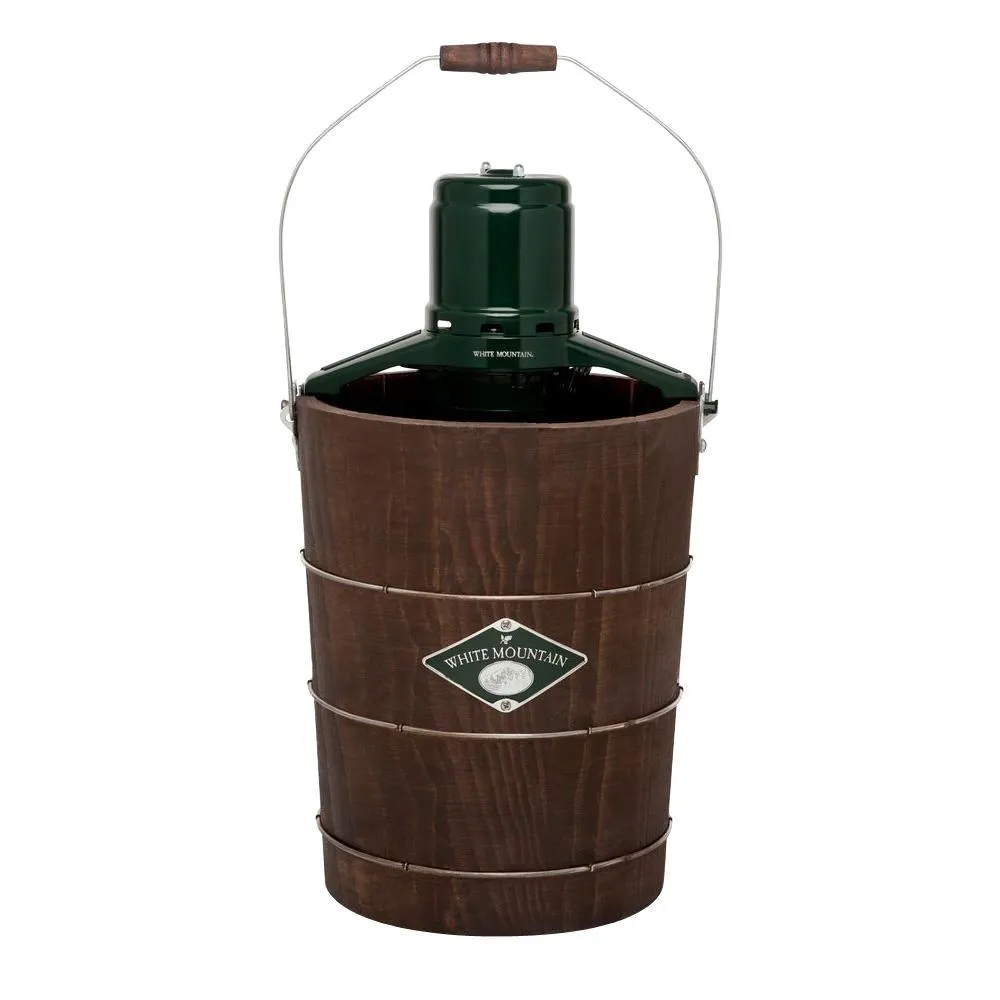 897fee7ff5edc820adb19b90fb35f5e93c180d144180513089def1fae7672663 White Mountain 6 Qt. Green and Brown Electric Ice Cream Maker