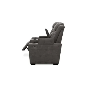 Signature Design by Ashley HyllMont Gray Power Reclining Loveseat with Console - 71.75 W x 39 D x 44 H(Gray)