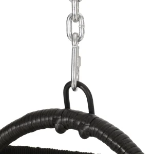 Coloma Outdoor Wicker and Rope Foldable Hanging Chair with Stand(Multibrown/Tan/Black)