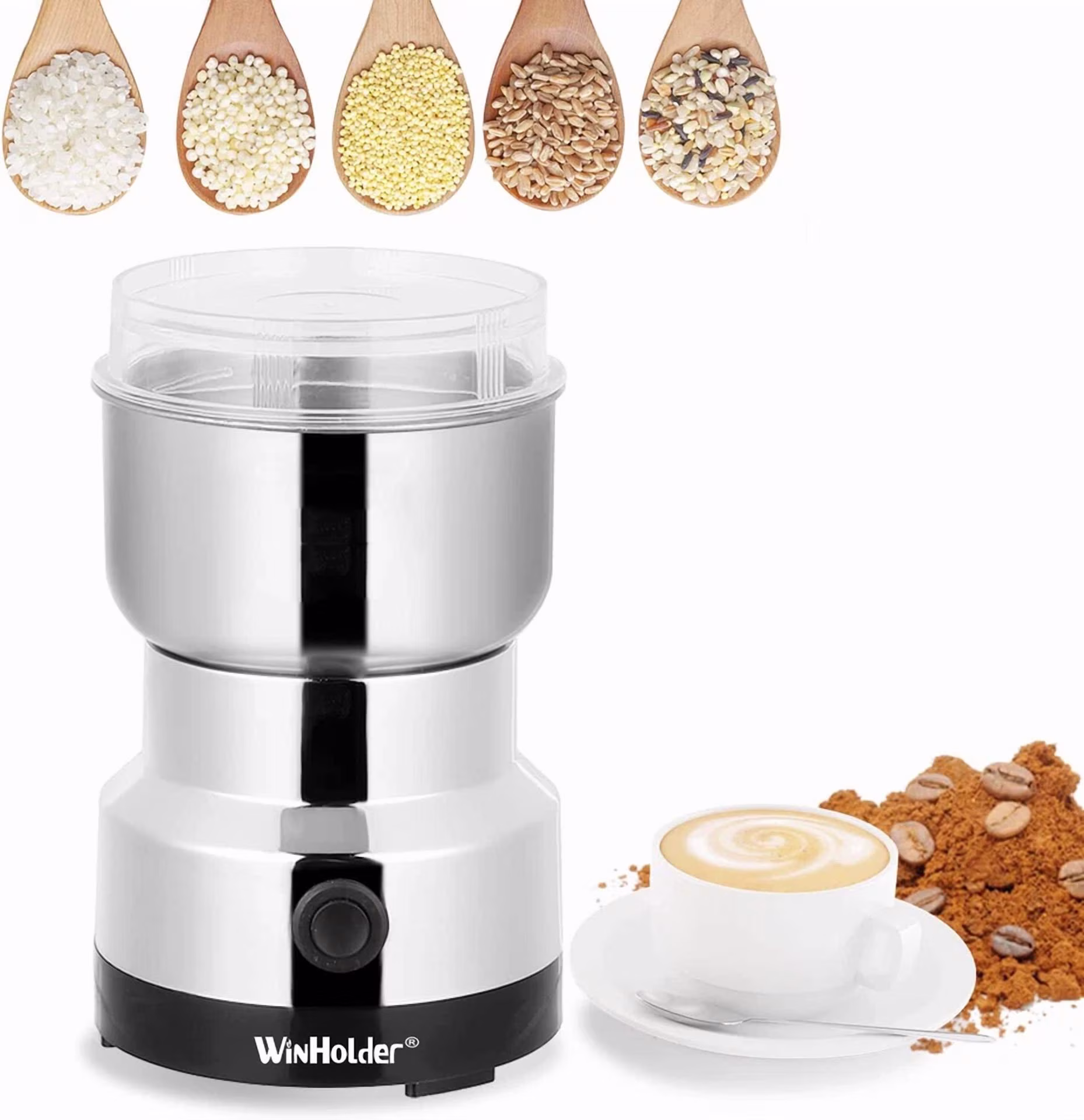 8b75beaea290cb8f9f1ab04a44831fbc1b6854af99aaf7d4c9199e481210195a KNACK - Electric Grinder Coffee Grinding Milling Bean Nut Spice Kitchen Blade Blender Us
