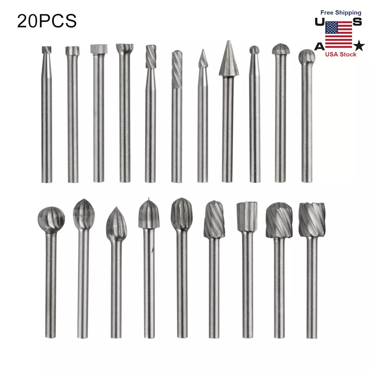 8b815961d018373b1aa6bed13992c6c0dd1e33c5b9ab0c982a9e3153df606040 20Pc Diamond Burr Bits Drill Set Rotary Multi Tool Accessories Kit For Dremel Us