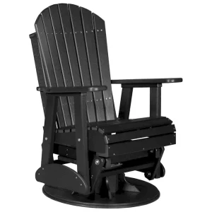 Poly Lumber Adirondack Swivel Glider Chair(Cedar Black)