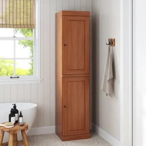 100% Solid Wood 16.5 Bathroom Cabinet with Optional Doors by Palace Imports(White-glass)