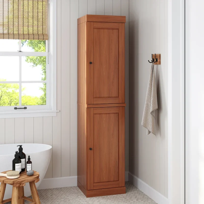 8bdd1806e4090199f38bf682d8ac5228bf41cc8f7332288b06373fa452023e6a 100% Solid Wood 16.5 Bathroom Cabinet with Optional Doors by Palace Imports(White-glass)