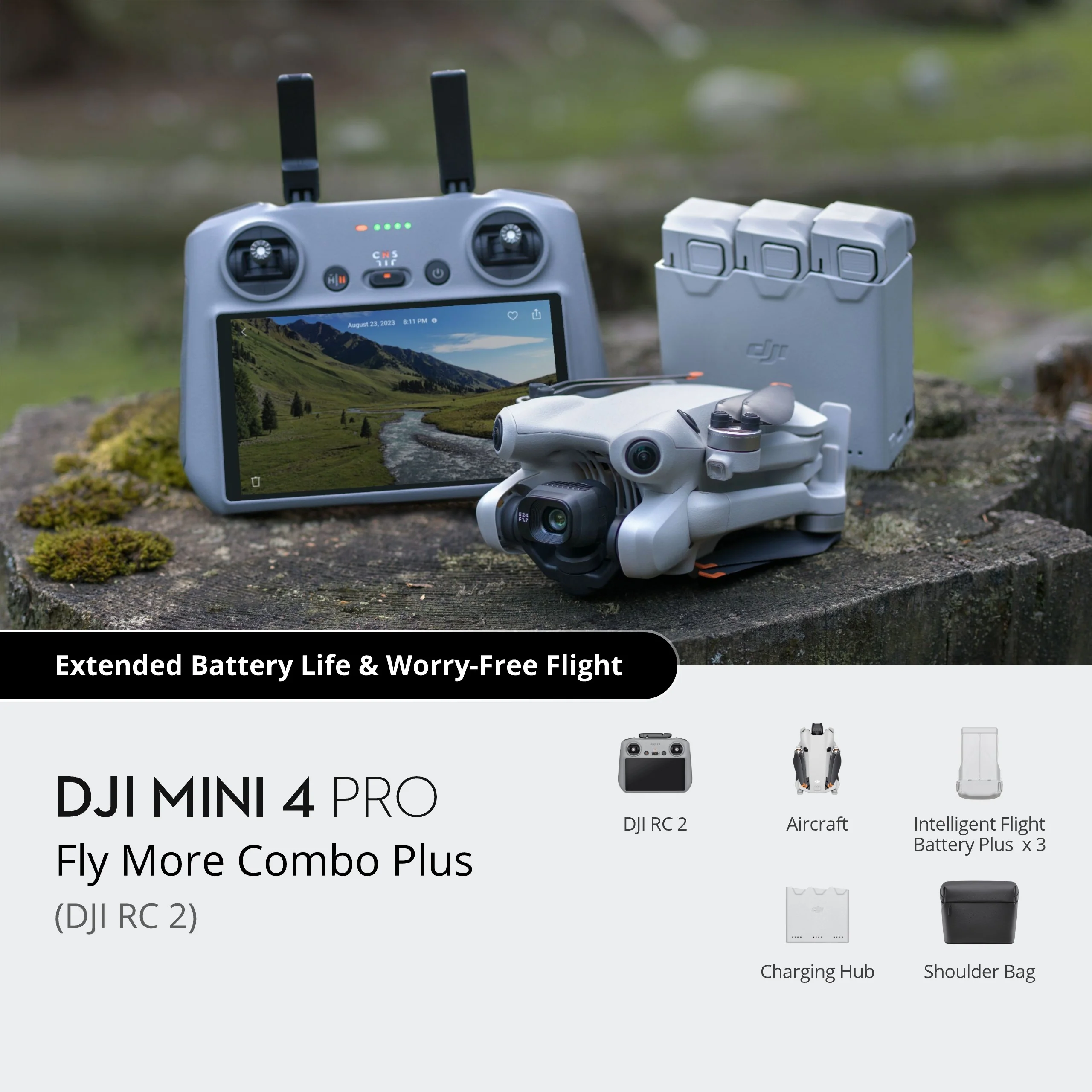 8c5cd694a74c5b49b308dd6ea6642e8e009e76c1d80d09b1e4e0cae68bd828cf DJI Mini 4 Pro Fly More Combo with DJI RC 2 Controller