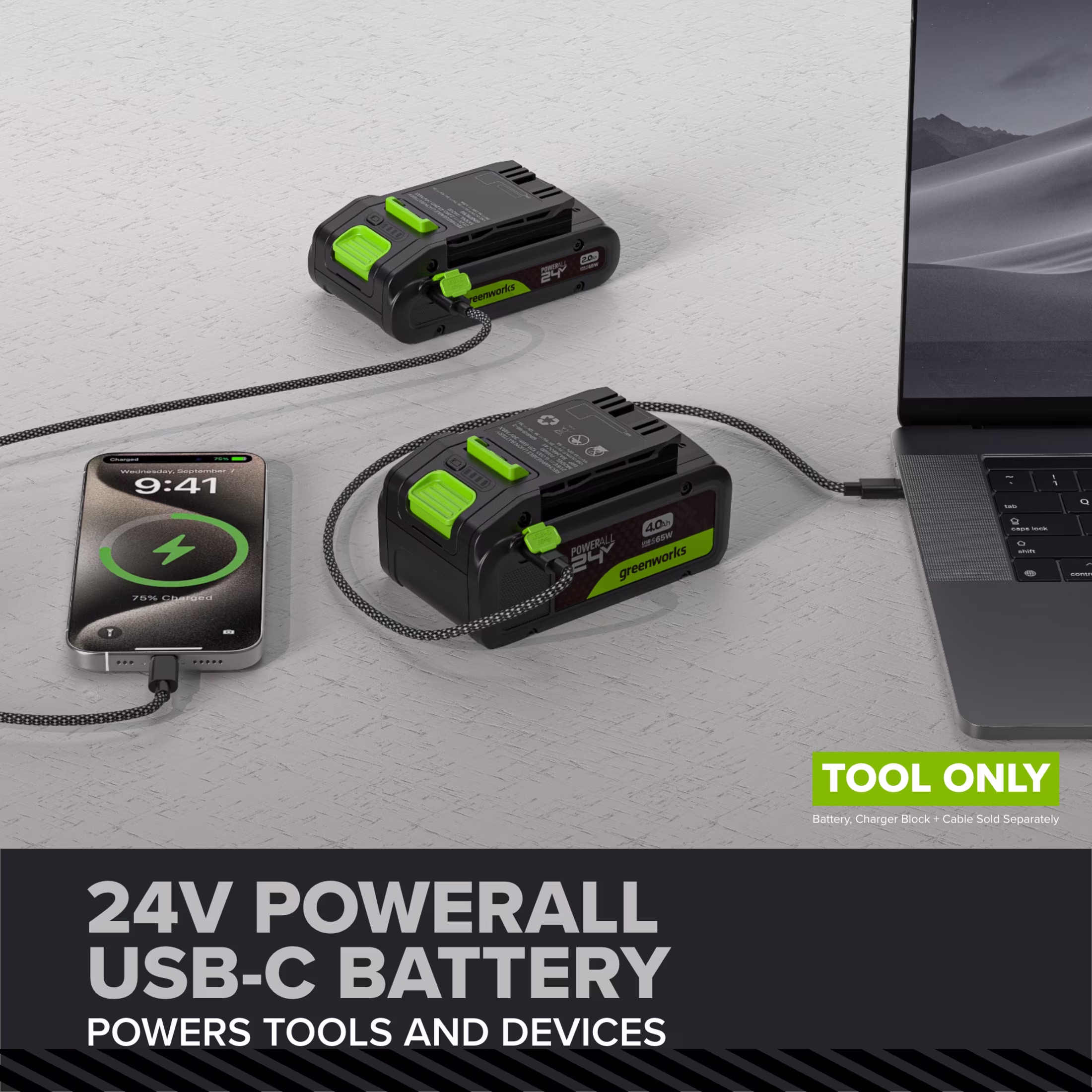 8d30f4ad1264feaabf5c1918c155e16a1d179efcff75c5cd631837172ddc7632 Greenworks Pro PowerAll 24V Brushless 1/2" 750 lbs Breaking Impact Wrench, Tool Only, IW5800A3