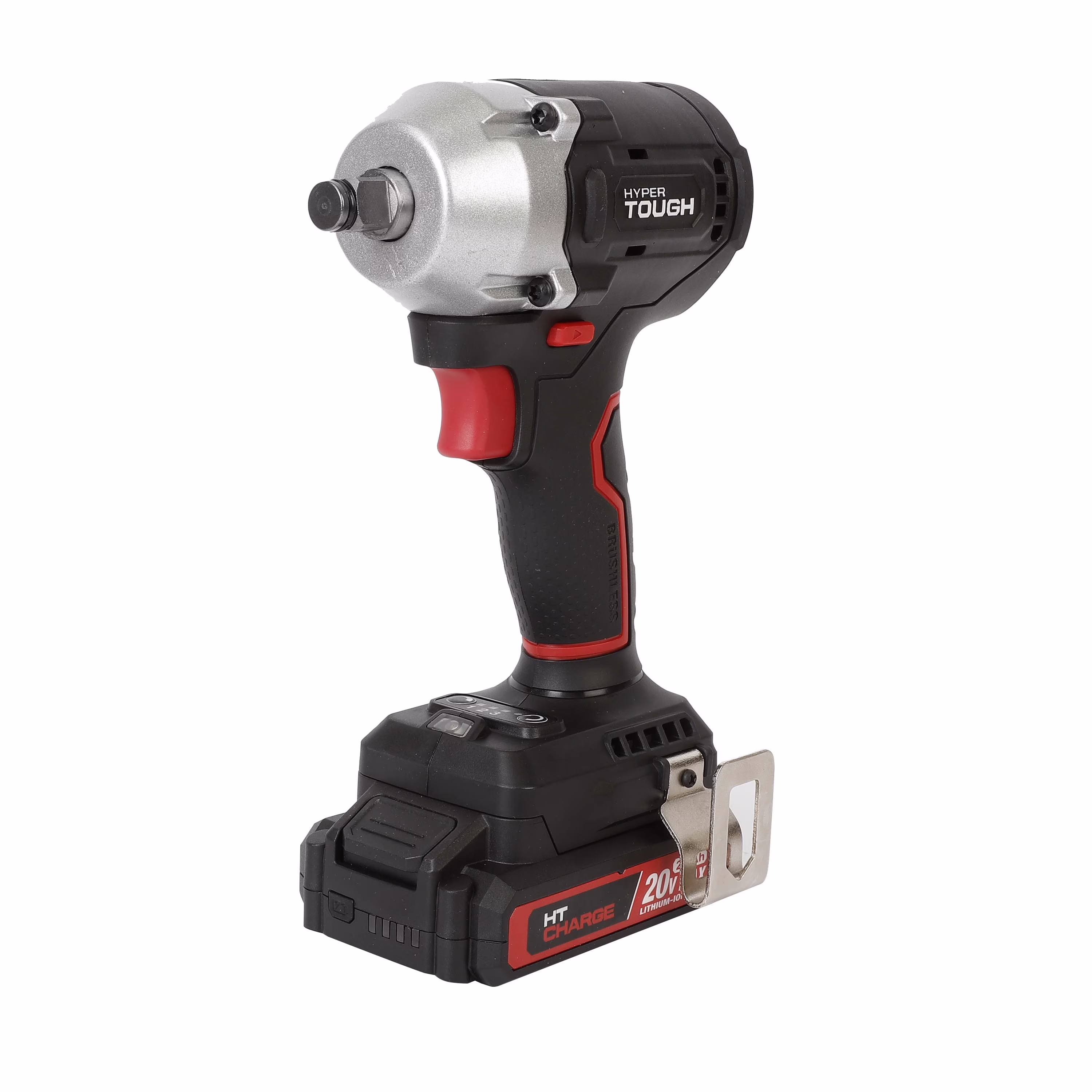 8ded82aaa260249180d56ff7ef6e162e226b3e4f1f08e3b5e5680046f695d488 Open Box Hyper Tough 20V Brushless 1/2-inch Impact Wrench, Battery & Charging Cable