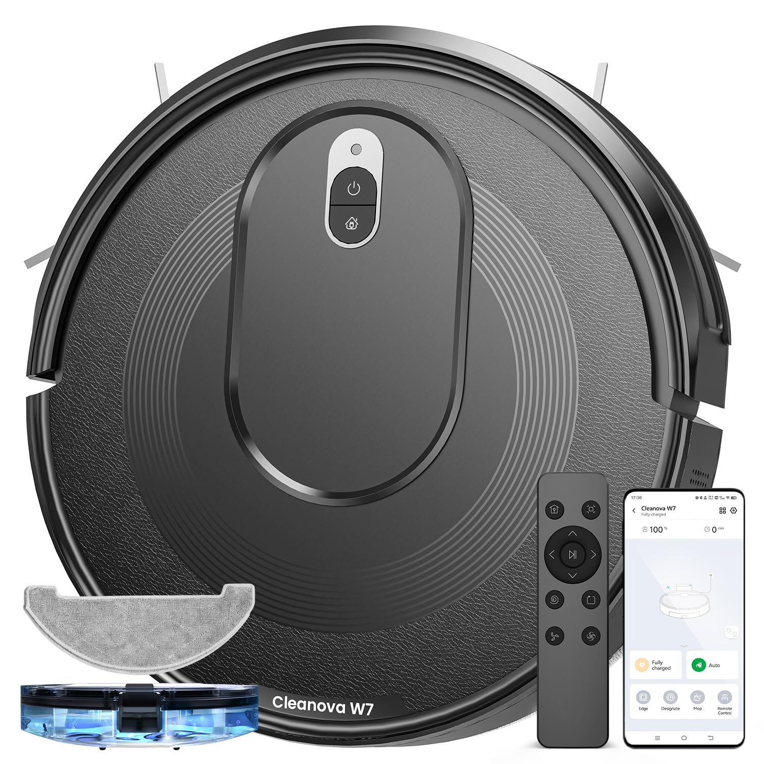 8e1066ba3d24759798648cde8771175b83c460ea12d735c7685f31faa8454c63 PSUK W7 Robot Vacuum and Mop Combo with Watertank(Medium)