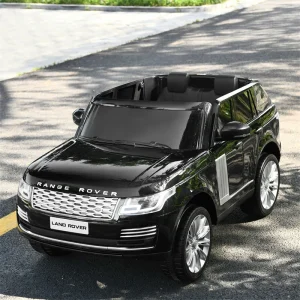 2-Seater Land Rover Licensed Kids Ride On Car 24V Battery Powered Electric Riding Toy Truck with 4WD Remote(Black)