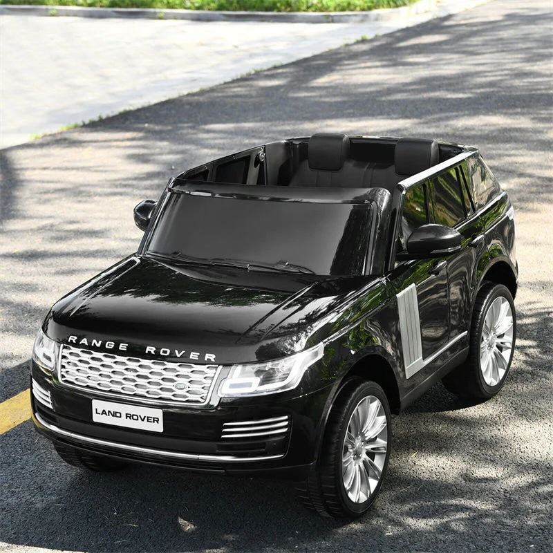8eb7832df4cdbfe610045ad884d05d4d3948b460d51e8e22e88e2714aa4daa01 2-Seater Land Rover Licensed Kids Ride On Car 24V Battery Powered Electric Riding Toy Truck with 4WD Remote(Black)