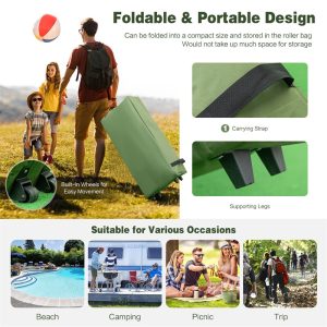 5-in-1 Tent Cot 2-Person Portable Outdoor Camping Tent Combo with Air Mattress Sleeping Bag Sunshade(Default Title)