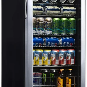 NewAir Beverage Refrigerator Cooler | 126 Cans Free Standing with Right Hinge Glass Door