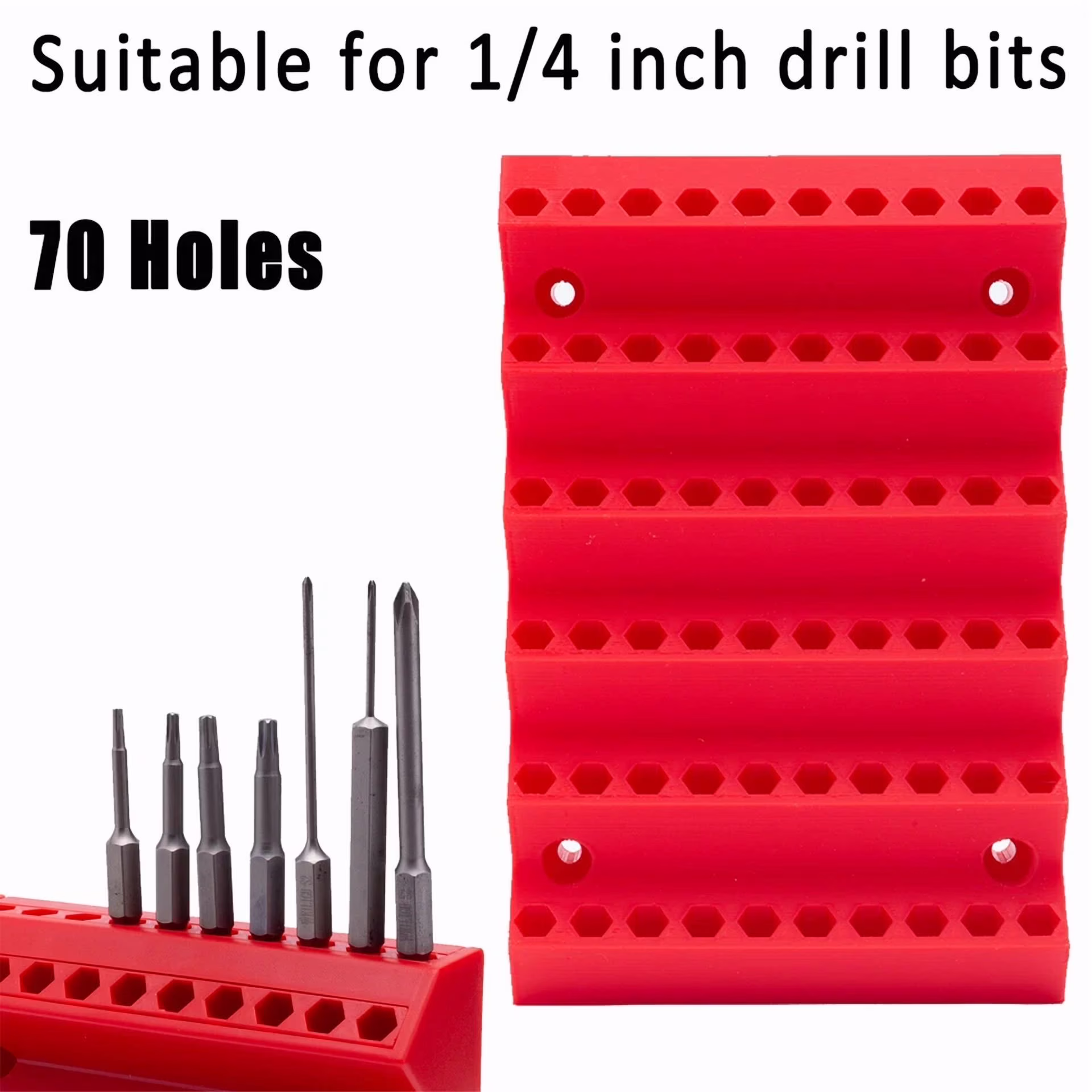 8fe43a6eebc8e789fa62ed6e992d46fe4d588f10247d1817bd30c3bd20049148 KNACK - New 70 Slots Hex Drill Bits Tool Holder Wall Mount Drill Bits Organizer Case Us