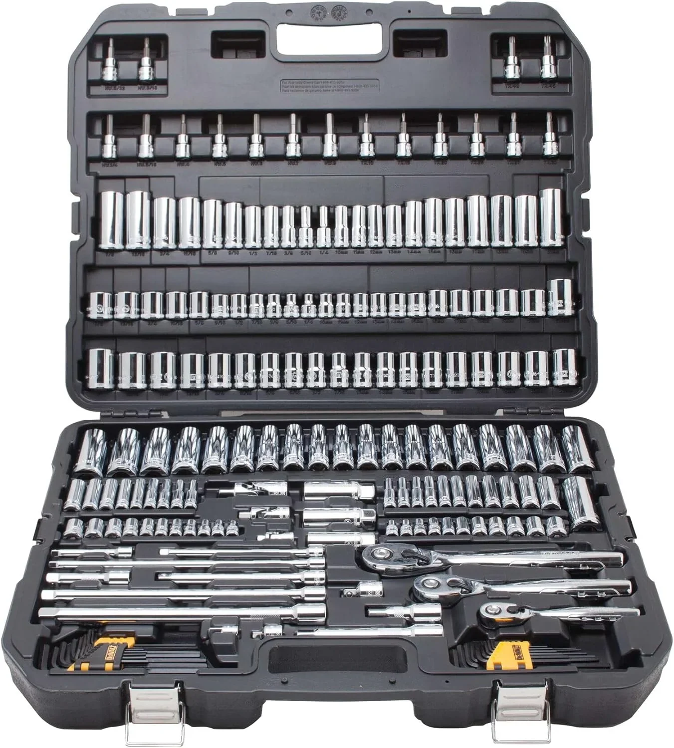 90fa88f4ec0aa78e13cd1e31718c9b05618c29fb4e70df0d383bf392f7d71251 Mechanics Tool Set, SAE and Metric, 1/2, 1/4, 3/8 Drive Sizes, 192-Piece.(Multi)