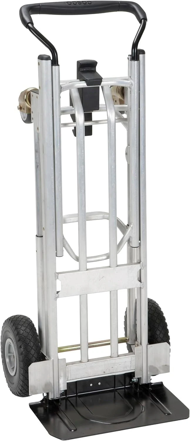 9153fc6b775b64c1e642dd9fc5effe7e367cd2eebb1365b381a7c190b506e34a 4-in-1 folding hand truck with puncture-proof wheels