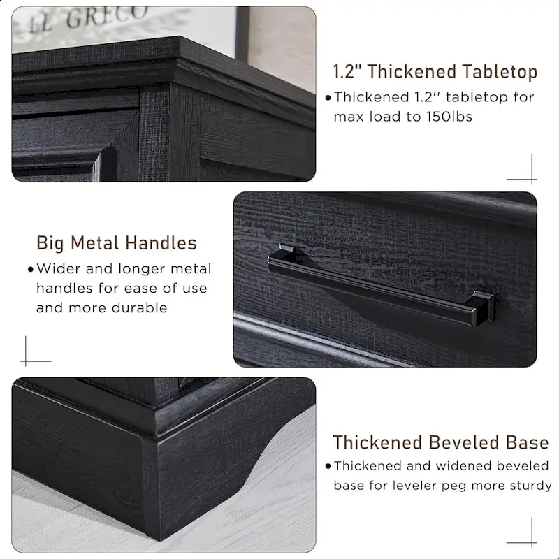 9218d2084430d37490f0519802b8ae86076e1a1fffffe086b4cb7d2bc687ff49 Farmhouse 6 Drawers Dresser Chests, Wood Rustic Chest of Drawers(Grey)