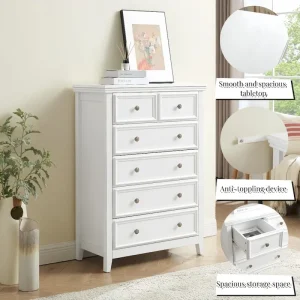 Chest of Drawers Closet Organizers and Storage Clothes Storage Drawers(White)