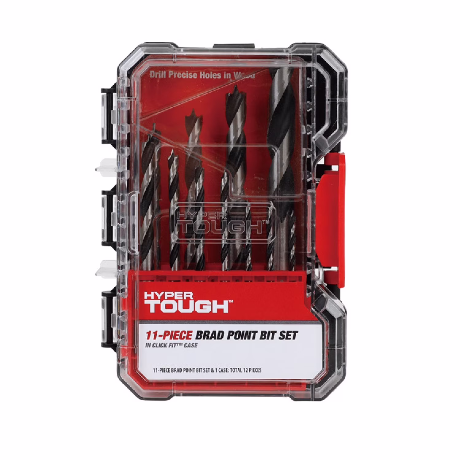 9430481de061f70727b7170cd6bdbab87143fc5bb1fca12b62777a3f227e59d9 Hyper Tough 11-Piece Brad Point Bit Set in Click Fit Case