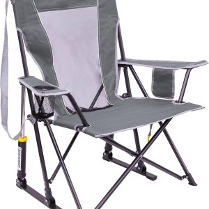 GCI Outdoor Sunshade Rocker Outdoor Rocking Chair with Canopy(Comfort Pro Rocker/Grey)